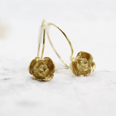 Rosenblüten Ohrringe, Silber 925, Goldschmiedearbeit