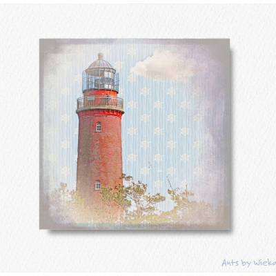 LEUCHTTURM maritimes Bild auf Holz Leinwand Print Wanddeko Landhausstil Vintage Style Shabby Chic online kaufen