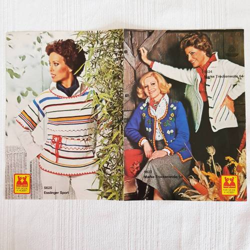 Damentrachtenjacke, Damenjacke, Gestreifter Kasack Größen 36, 42, Strickanleitung 