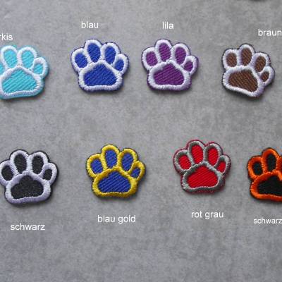 Mini Pfoten gestickt Patch zum Aufbügeln, Applikation , Pfote, 