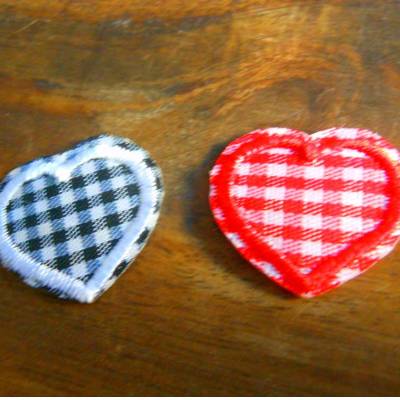 Mini Herz kariert Patch zum Aufbügeln – Trachten & Dirndl Deko