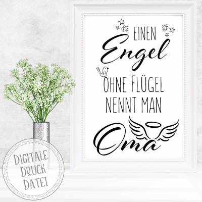 POSTER - Druckbares A4 Bild - Geschenk für Oma