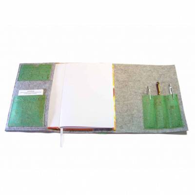 Kalender Organizer Filz + portugiesischem Kork Kalenderhülle Farbwahl für Din A5 Buchkalender, Notizbuch