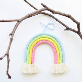 Makramee Regenbogen - Mobile / Wanddekoration