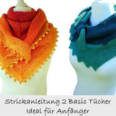 Strickanleitung - Dreieckstuch und Drachenschwanz -  für Anfänger