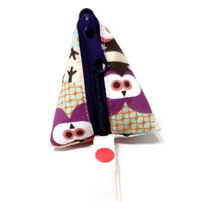 Schnullertasche, Pyramidentasche mit Eulen Motiv