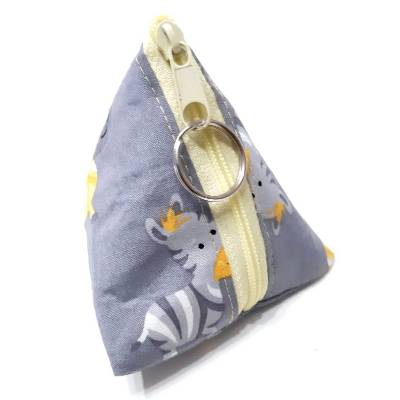 Schnullertasche, Pyramidentasche, Schlüsseltasche mit Zebras