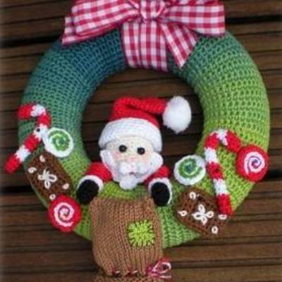 Häkelanleitung Türkranz Weihnachten