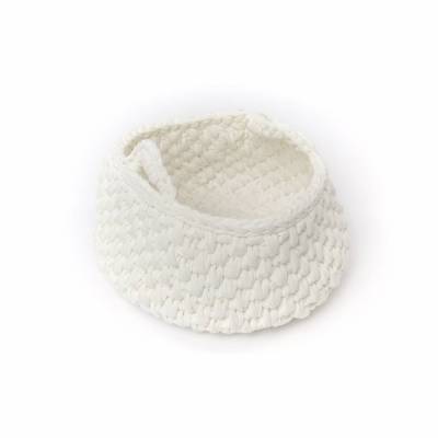 Häkel-Anleitung für einen runden Korb aus Textilgarn mit Muster