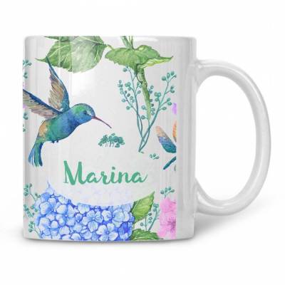 Teetasse Kolibri Tasse personalisiert mit Namen
