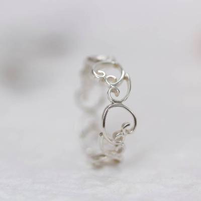Filigran Ring aus Silber 925, Goldschmiedearbeit,