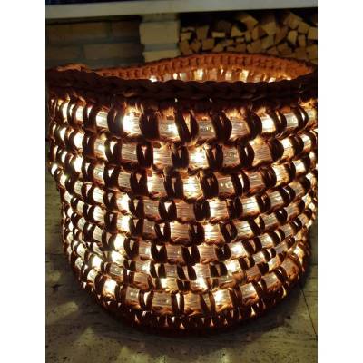 Häkel-Anleitung für einen leuchten Korb aus Textilgarn - Körbchen häkeln