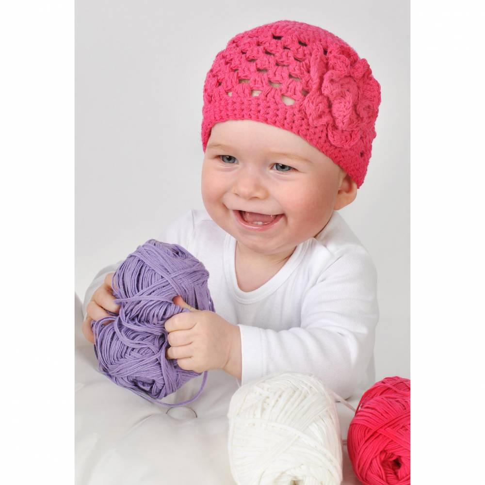 Häkelanleitung - Mädchenmütze mit Blume häkeln Bild 3