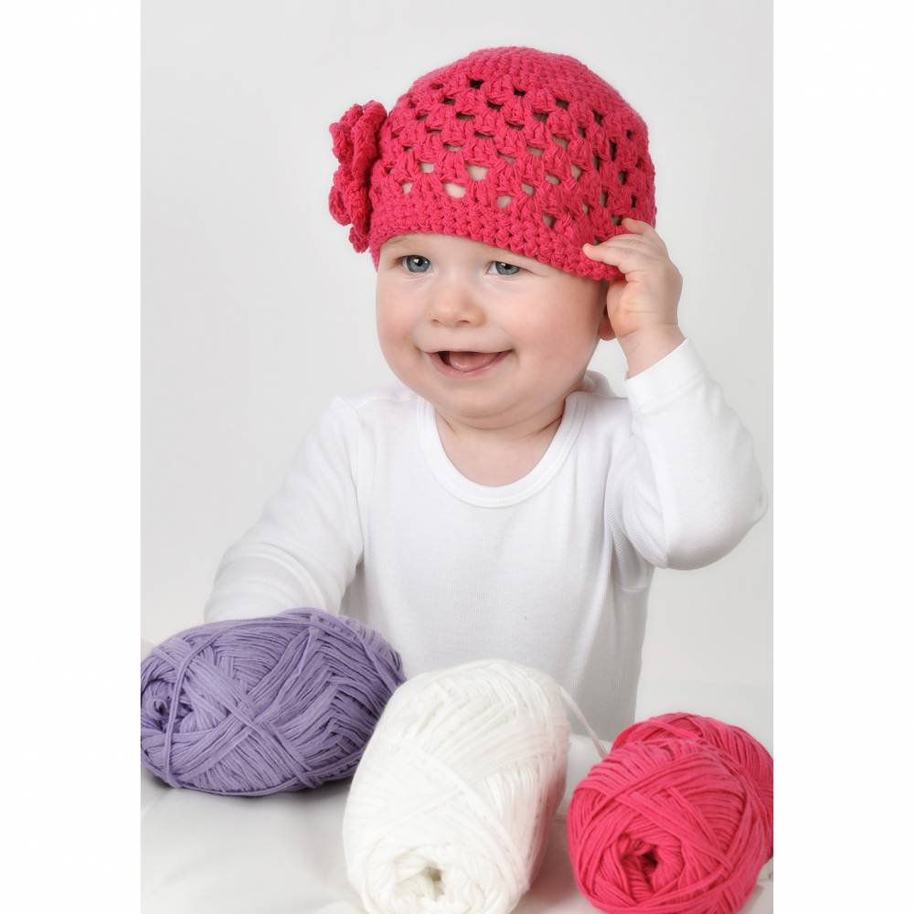 Häkelanleitung - Mädchenmütze mit Blume häkeln Bild 4