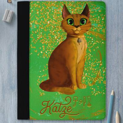 Katze Schreibmappe / Geschenk für Katzen Freunde / Katzen Fans / ägyptische Mau mit Cat Schriftzug und Hieroglyphen