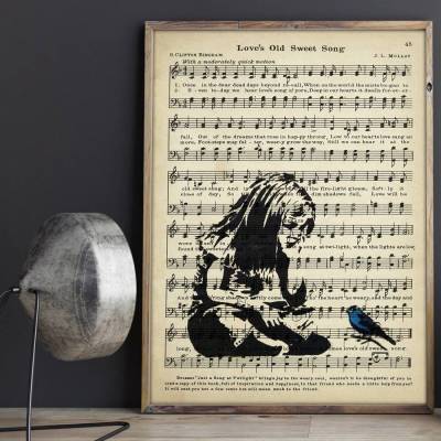 Girl and Love Song - FineArtPrint I Kunstdruck Poesie Gedicht