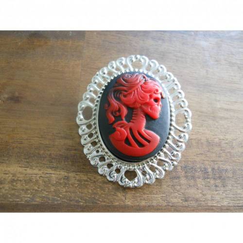 Brosche Skull  Gemme Kamee Lady