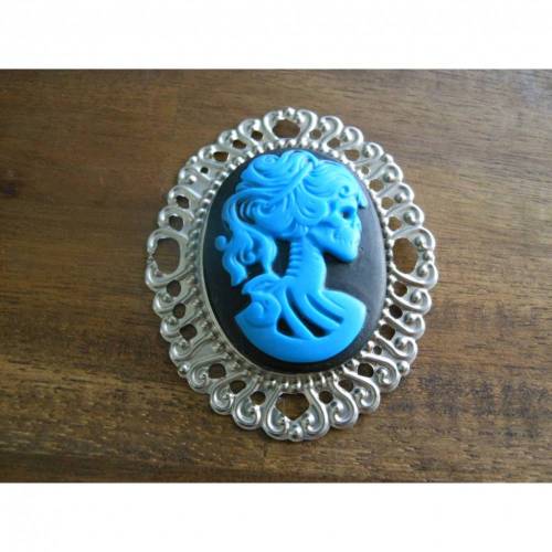 Brosche Skull  Gemme Kamee Lady