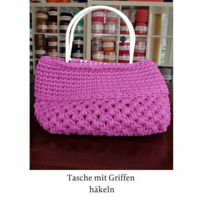 Häkelanleitung: Handtasche aus Karlems Textilgarn mit Taschengriffen – Anfängerfreundlich