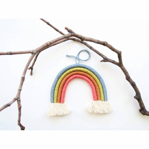 Makramee Regenbogen - Mobile / Wanddekoration