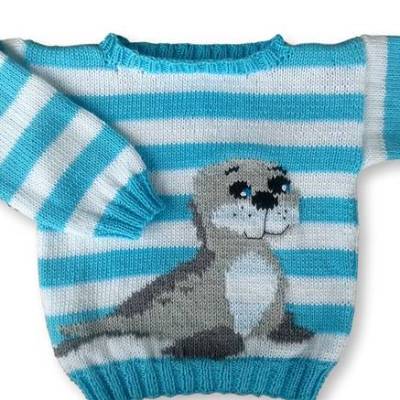 Strickanleitung Pullover Robbe in 3 Größen