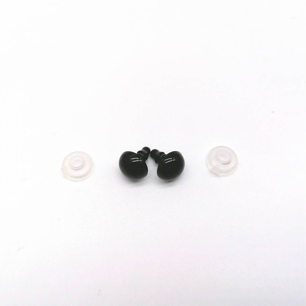 Sicherheitsaugen 10 mm, 20 Stück, 10 Paare mit 20 Sicherheitsscheiben, schwarz, Teddyaugen, Amigurumi, Puppenaugen Bild 4