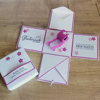 Explosionsbox zur Hochzeit, Geldgeschenkverpackung "Kutsche" aus der Manufaktur Karla