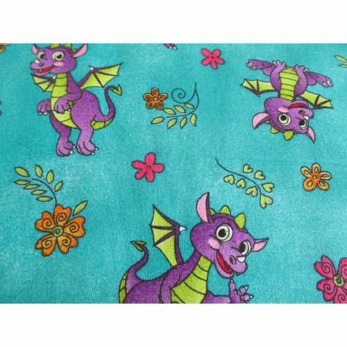 Bio Baumwolle Organic Cotton Popeline kleiner Drache smaragdgrün Oeko-Tex® Standard 100 (1m/9,-€) 