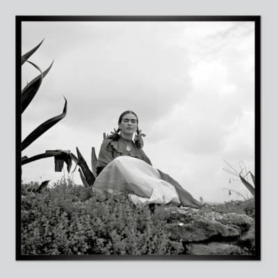 Frida Kahlo II - Kunstdruck ungerahmt -  Fotokunst - Historische schwarz-weiss Fotografie  Vintage Bilder