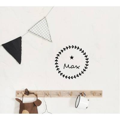 Wandtattoo, Sticker, Türschild, Kranz 2, personalisiert