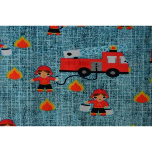 Jersey mit Feuerwehrautos Tim Swafing 50 cm x 160 cm Nähen Stoff elastisch