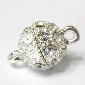 10 mm Stark Magnetverschluss Glitzersteinchen, Schmuckverschluss, Kettenverschluss