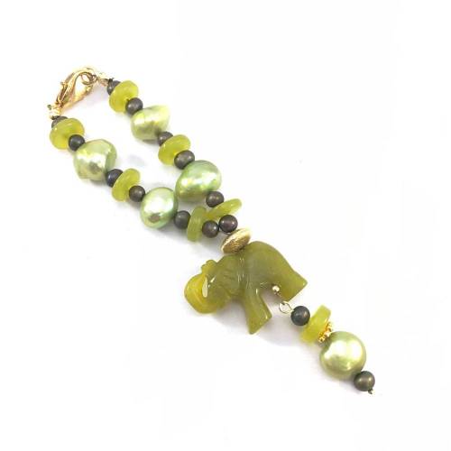 UNIKAT - TASCHENANHÄNGER "Elefant" Serpentin