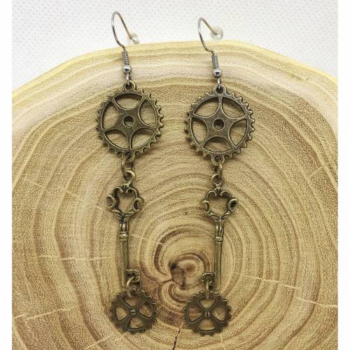 Schlüss(el)ige Steampunk Ohrringe