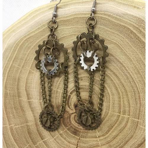 Steampunk Ohrringe „Steamheart“