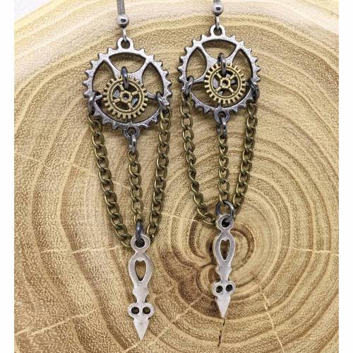 Steampunk Ohrringe „Timedrop“