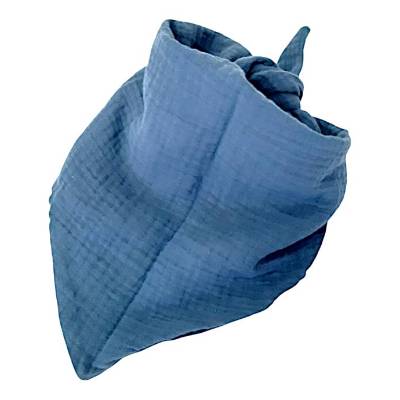 Musselin Babyhalstuch Dreieckstuch zum Knoten jeansblau – Weiches Sabberlätzchen