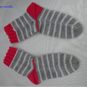 Wollsocken für Mädchen – Kindersocken grau-pink-weiß, Größe nach Wahl