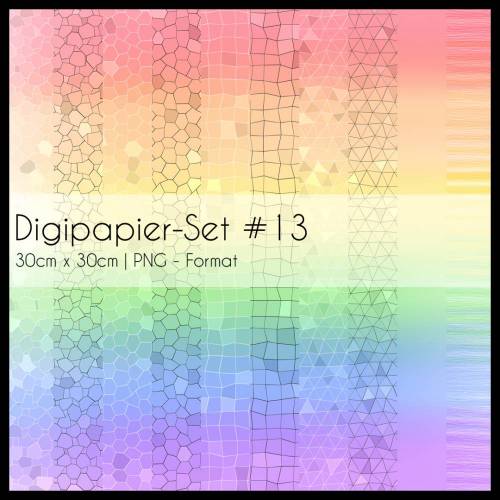 Digipapier Set #13 (Regenbogen) zum ausdrucken, plotten, scrappen, basteln und mehr
