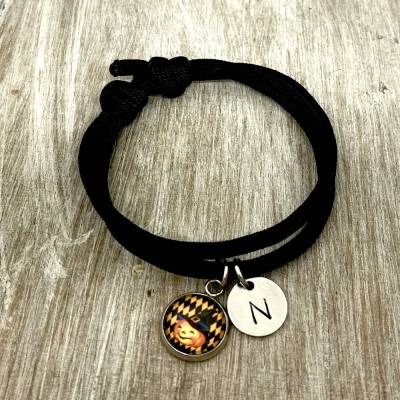 Buchstabenarmband mit Halloween-Cabochon - Kinder