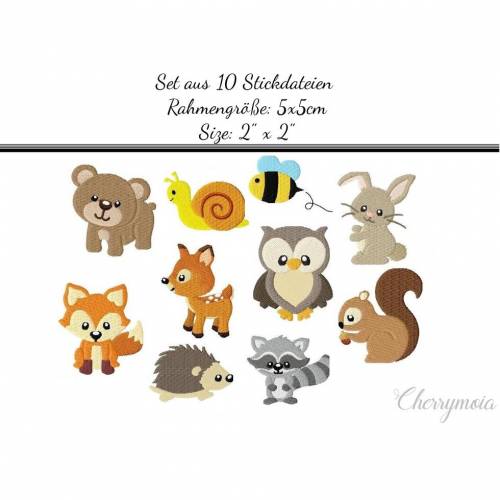 Stickdatei "Set Waldtiere" 5x5