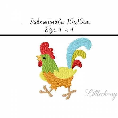 Stickdatei "Gockelhahn" 10x10