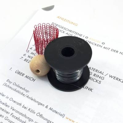 ANLEITUNGS-SET Fortgeschrittene I - KUGEL - Schmuck aus Draht stricken / deutsche Schritt-für-Schritt Anleitung inkl. Material