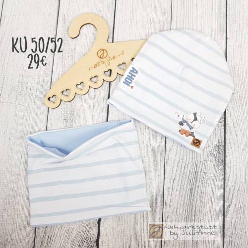 Set Beanie & Schlupfschal Übergangszeit Pinguin KU 50/52