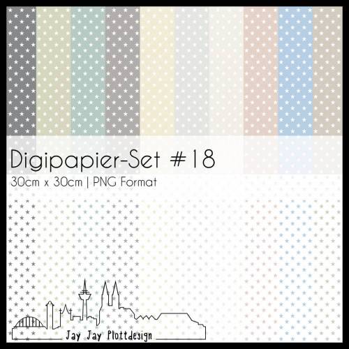 Digipapier Set #18 (Sternchen) zum ausdrucken, plotten, scrappen, basteln und mehr