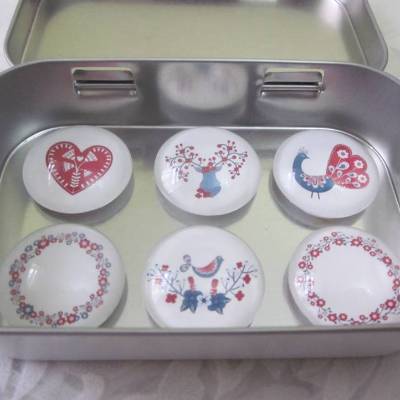 6er Set Magnete im Skandi Stil Hirsch, Pfau, Herz, Vogel, Blumen "Hygge" skandinavisch Geschenkidee 
