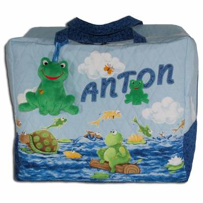 XXLTasche für Babydecke mit Stickerei Frosch Bettzeug Krabbeldecke Aufbewahrungstasche Bettdecke Reisetasche Kinder
