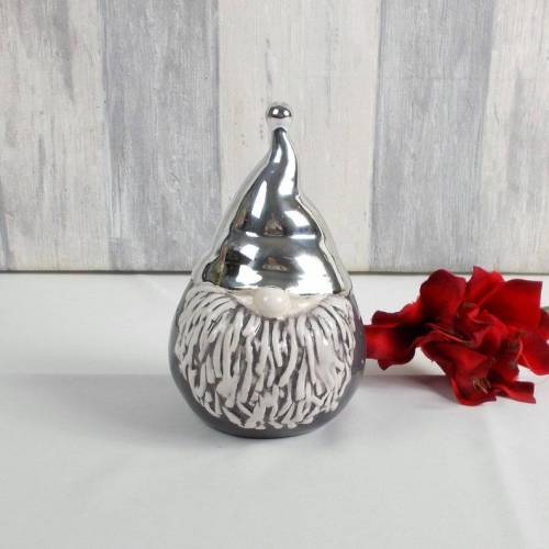 Floristikbedarf, Weihnachtsdeko Nikolaus, Wichtel, modern, silber