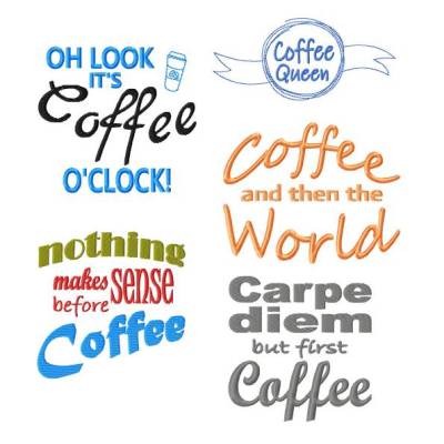 Stickdateien-Set Coffee