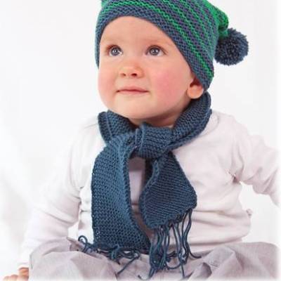 Strickanleitung für den frechen Fransenschal "Moritz" für Babys und Kleinkinder von 0-36 Monate, onesize